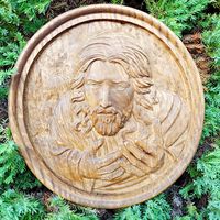 Obraz w drewnie na prezent Jezus 20cm płaskorzeźba