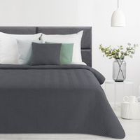 Narzuta na łóżko pikowana LEN6 220X240 grafitowa