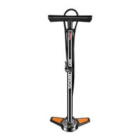 Pompka rowerowa podłogowa z manometrem - czarno pomarańczowa