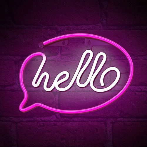 Neon LED HELLO róż biały Bat + USB FLNE15 Forever Light na Arena.pl