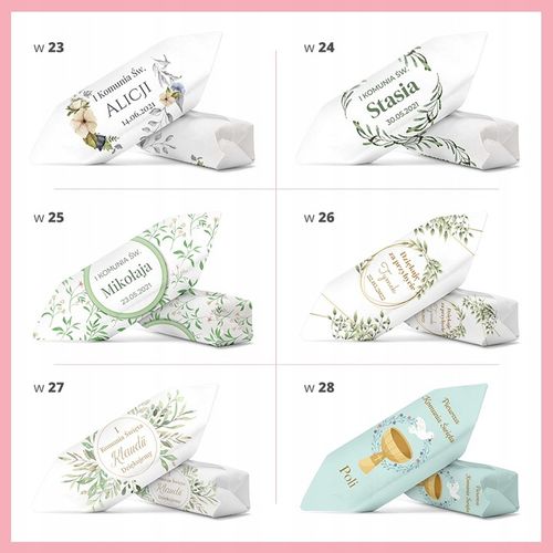 KRÓWKI NA ŚLUB CHRZEST KOMUNIĘ 1 KG Personalizowane krówki prezentowe na Arena.pl