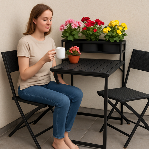 meble na balkon ogród taras składane komplet zestaw stół 2 krzesła na Arena.pl