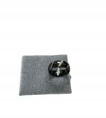 255 Czarny pierścionek obrączka CERAMICZNY szeroka CYRKONIE r 9/19mm