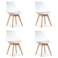Krzesło przezroczyste skandynawskie MARK nogi bukowe 4 szt. loft kuchnia