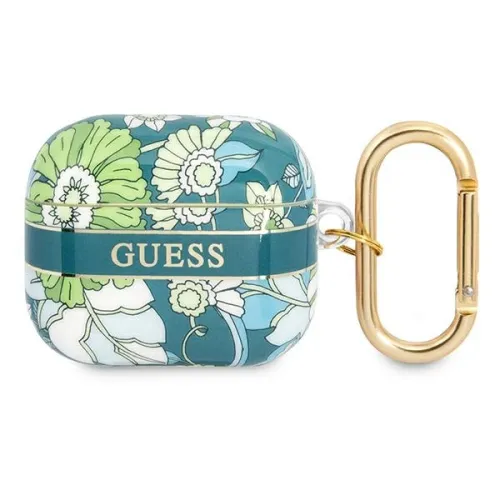 Etui Guess Flower Strap Collection na AirPods 3 cover - zielone na Arena.pl