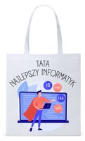 Dla Taty Tatusia Prezent Torba Eco Biała Shopper Z Nadrukiem Ze Zdjęciem