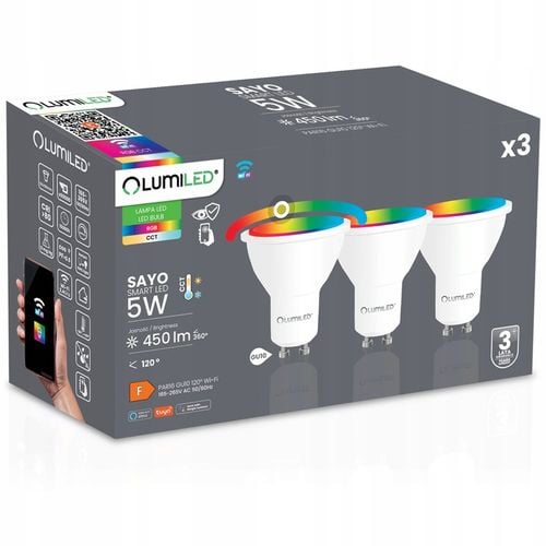 3X Żarówka LED GU10 5W =40W RGB TUYA Ściemnialna Inteligentna WiFi na Arena.pl