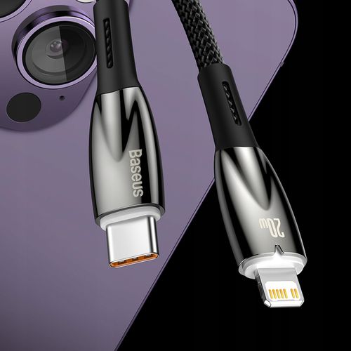 Kabel USB-C do Lightning Baseus Glimmer, 20W, 2m (czarny) na Arena.pl