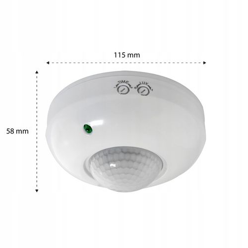 CZUJNIK RUCHU ZMIERZCHU natynkowy LED sufitowy PIR na Arena.pl