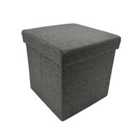 Pufa kwadratowa tapicerowana ze schowkiem PERFECT 30x30x30 cm szary