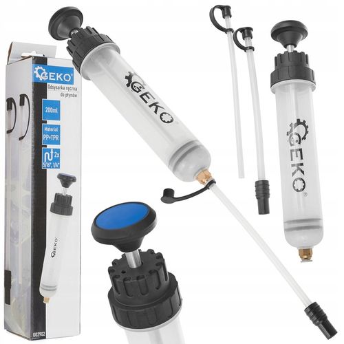 GEKO ODSYSARKA RĘCZNA DO PŁYNÓW OLEJU STRZYKAWKA WYSYSARKA RĘCZNA 200ML na Arena.pl