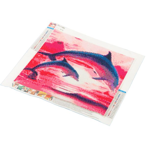 HAFT DIAMENTOWY MALOWANIE DIAMENTAMI 3D delfiny zdjęcie 11