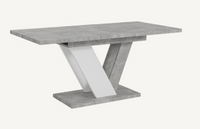 Stół rozkładany kuchenny lub salon 120 -160 cm Beton / Biały Mat DUNAI