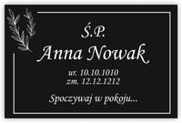 Tablica nagrobna Tabliczka nagrobkowa 40x30 cm krzyż Ś.P. grawer tworzywo