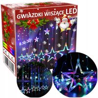 GWIAZDKI LED WISZĄCE GIRLANDA LAMPKI OZDOBNE NA OKNO ŚCIANĘ KURTYNA LED