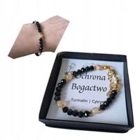 Bransoletka Damska Turmalin Cytryn talizman amulet ochrona bogactwo