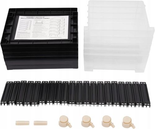 PLASTIKOWY POJEMNIK REGAŁ KOSZ NA ZABAWKI SZUFLADY 5 PÓŁEK na kółkach na Arena.pl