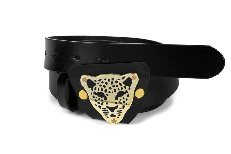 Beltimore Skórzany Damski Pasek Do Spodni 2,3 Cm Czarny A94 zdjęcie 2