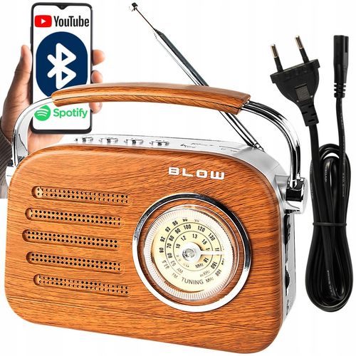 RADIO KUCHENNE RETRO PRZENOŚNE BLUETOOTH FM NA BATERIE R20 SIECIOWE na Arena.pl