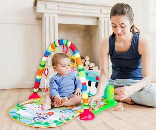 MATA EDUKACYJNA INTERAKTYWNA PIANINKO GRZECHOTKI GRYZAK LUSTERKO DLA DZIECI na Arena.pl