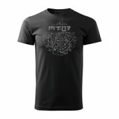 Koszulka motocyklowa z motocyklem na motor Yamaha MT-07 męska czarna REGULAR S