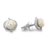 SREBRNE KOLCZYKI Z PERŁAMI NA SZTYFT SREBRO PRÓBY 925