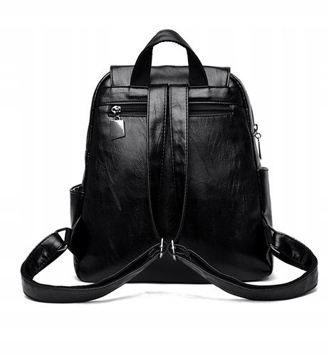 Skórzany Plecak Damski Szkoły Pracy Miejski Czarny na Arena.pl