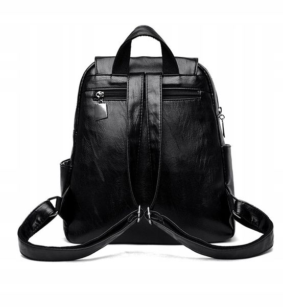 Skórzany Plecak Damski Szkoły Pracy Miejski Czarny zdjęcie 16