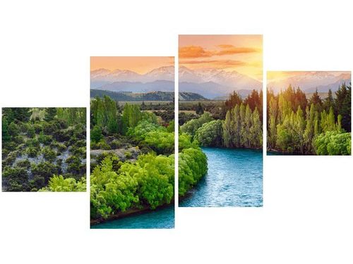 90CM 160 OBRAZ 4 ELEM RZEKA CLUTHA NOWEJ ZELANDII ŚCIENNY na Arena.pl