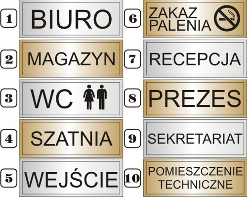 tabliczka GRAWER na drzwi BIURO wc DOWOLNY NAPISEM na Arena.pl