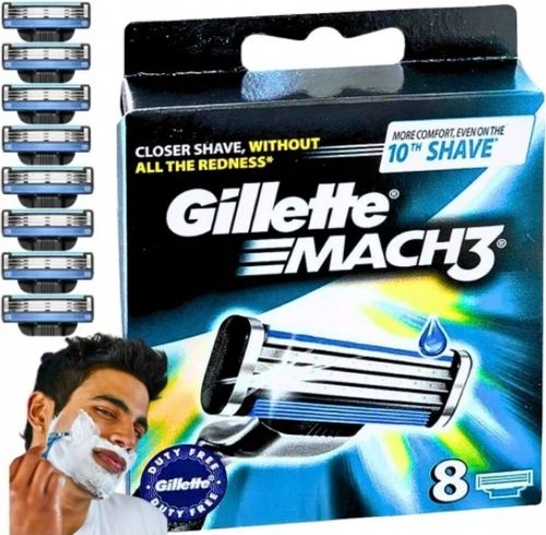8x ORYGINAŁ WKŁADY OSTRZA DO MASZYNKI GILLETTE MACH3 MACH 3 NOŻYKI GOLENIA na Arena.pl