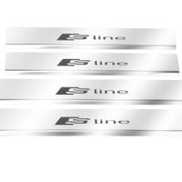 Listwa progowa AUDI A7 4G9 SLINE Stal nierdzewna 304 połysk z czarnymi lite