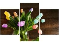 90X60CM OBRAZ KOLOROWE TULIPANY