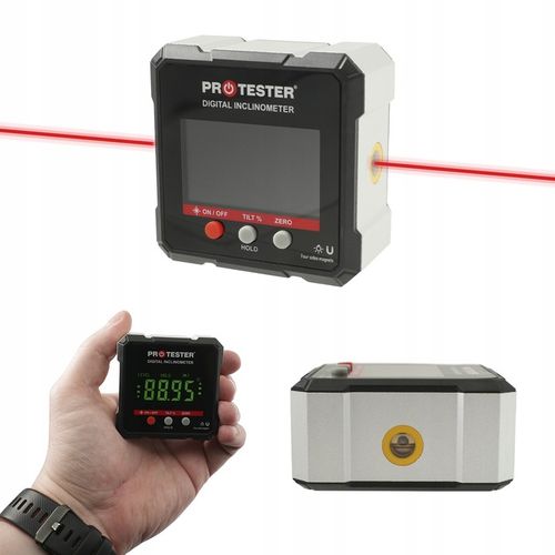 KĄTOMIERZ LASEROWY 4х90° CYFROWY POZIOMICA Z MAGNESEM INKLINOMETR na Arena.pl