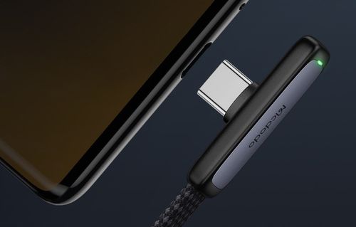 MCDODO KABEL USB-C KĄTOWY SZYBKIE ŁADOWANIE USB TYP C 6A 100W CZARNY 2M na Arena.pl