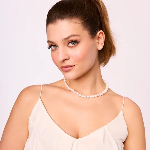 srebrne kolczyki z perłami 8mm - ksn0304 na Arena.pl