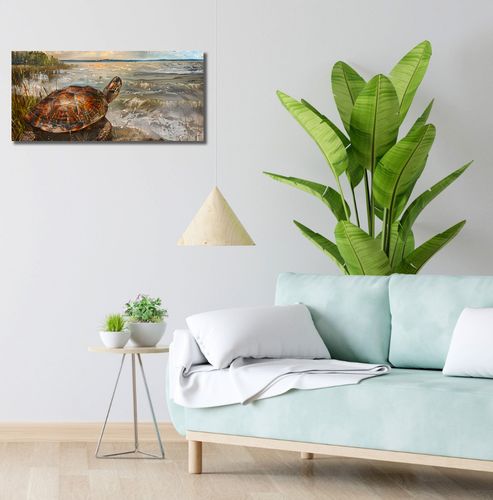 Obraz 70x30cm Nadmorski Żółw na Arena.pl