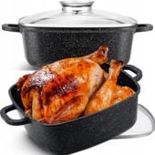 PRAKTYCZNA Brytfanna NON STICK NIEPRZYWIERAJĄCA 6.5L do PIEKARNIKA 32x22cm