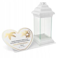 ZNICZ z PODSTAWĄ + DEDYKACJA na grób na Święta