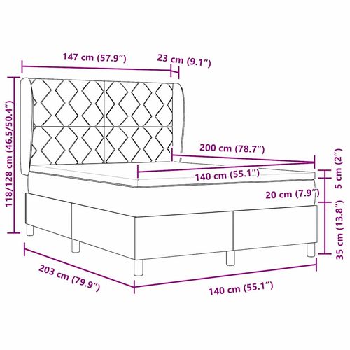 Łóżko sprężynowe z materacem w ciemnym brązie - 140 x 200 cm na Arena.pl