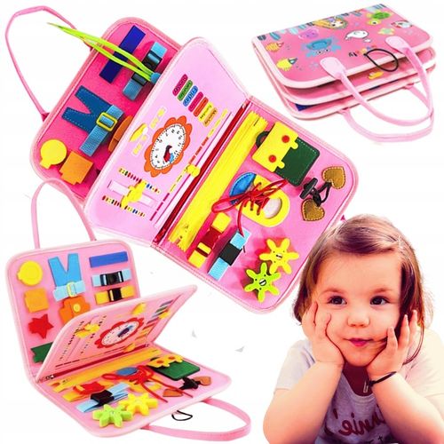 Tablica manipulacyjna SENSORYCZNA edukacyjna kreatywna dla dzieci ZEGAR na Arena.pl