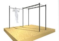 Drabinka gimnastyczna ogrodowa pozioma z drążkiem OCYNK Street workout UNDERFIT UF9885