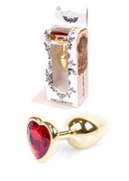 plug jewellery gold  heart plug  red