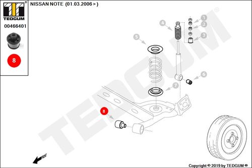 NISSAN NOTE TULEJA BELKI TYLNEJ E11 06- na Arena.pl