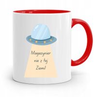Kubek Czerwony Dla Magazyniera Nie Z Tej Ziemi Z Nadrukiem Ze Zdjęciem