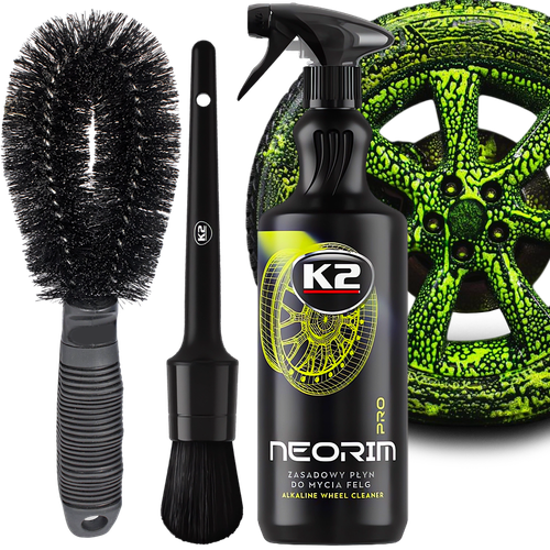 K2 NEORIM 1L PŁYN DO MYCIA CZYSZCZENIA FELG + SZCZOTKA + PĘDZELEK DETAILING na Arena.pl
