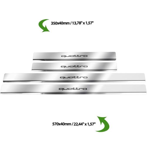 Listwa progowa AUDI Q7 4M QUATTRO Stal nierdzewna 304 połysk z czarnymi lit na Arena.pl