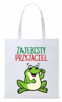 Dla Przyjaciela Na Prezent Torba Eco Biała Shopper Z Nadrukiem Ze Zdjęciem
