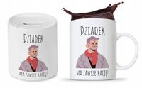 Zestaw Dla Dziadka Dzień Dziadka Kubek + Skarbonka Z Nadrukiem Ze Zdjęciem