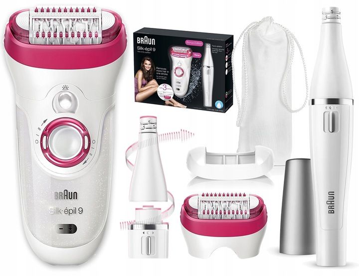 Depilator BRAUN Silk-epil 9 + Depilator do twarzy wąsika brwi - BONUS PACK zdjęcie 4